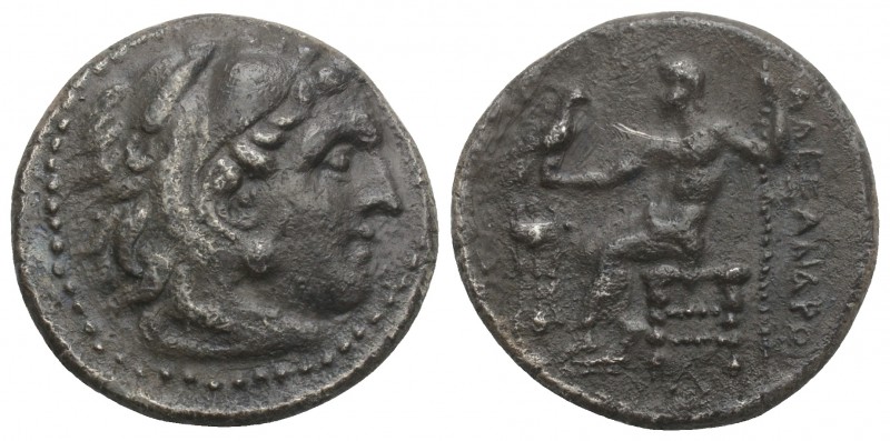 Kings of Macedon. Alexander III \the Great\ 336-323 BC. 
Drachm AR, Head of Her...