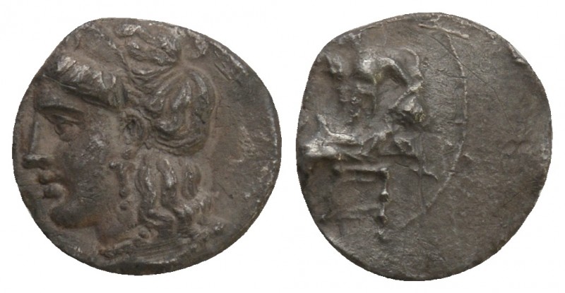 Cilicia, Uncertain, c. 4th century BC. AR Obol Baaltars seated l., holding scept...