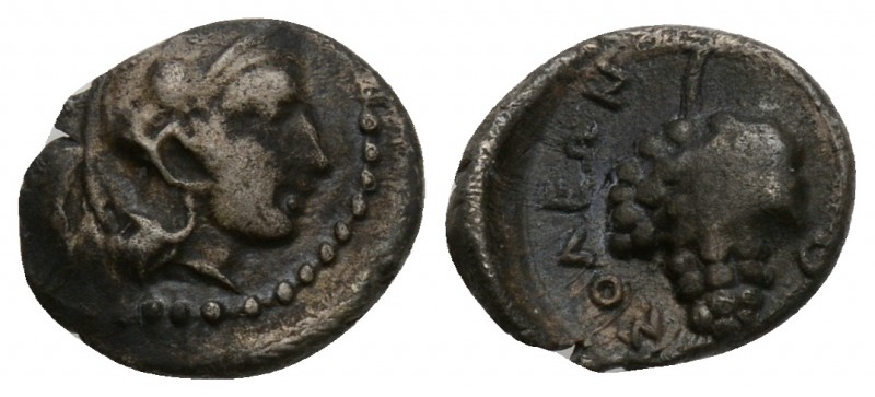 Greek, Cilicia, c. 350-330 BC, AR Obol, Soloi
Obverse: Head of Athena right, in...