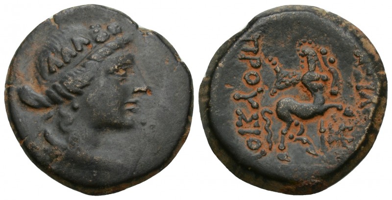 KINGS of BITHYNIA. Prousias II Kynegos. 182-149 BC. Æ Wreathed head of Dionysos ...