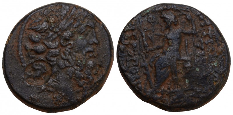 "Syria, Seleucus and Pieria, Antioch Æ Tetrachalkon. 1st century BC. 
Laureate ...