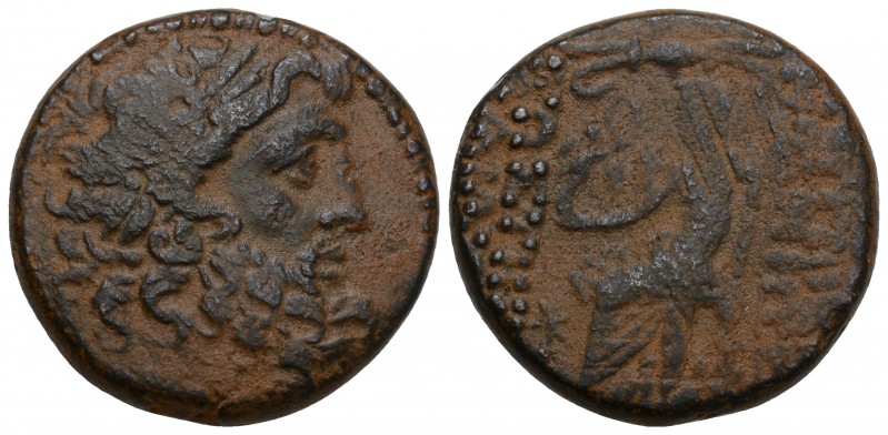 "Syria, Seleucus and Pieria, Antioch Æ Tetrachalkon. 1st century BC. 
Laureate ...