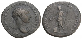 Traianus AD 98-117
Obv: IMP TRAIANO AVG GER DAC PM TR P COS V P P, Laureate head of Trajan right, / Rev: SPQR OPTIMO PRINCIPI, Ref: RIC 184
Conditio...