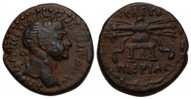 Seleucis and Pieria. Seleuceia Pieria. Trajan AD 98-117. 
Bronze Æ Laureate head right / CEΛEVKEωN ΠIEΡΙAC, thunderbolt, with fillet attached, restin...