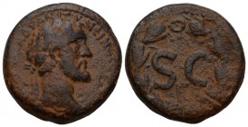 SYRIA, Antioch. Antoninus Pius, 138-161 AD. 
Æ Laureate head / SC in wreath. Condition Very Good 10.9 gr. 23 mm.