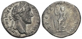 Antoninus Pius AD 138-161. 
Rome, Denarius AR, Obv: ANTONINVS AVG PIVS P P IMP II, laureate head right / Rev: TR POT XXI COS IIII, Annona standing ri...