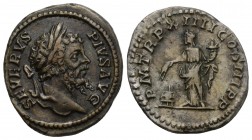 Septimius Severus, AD (193-211)
AR Denarius, Rome, Obverse: SEVERVS PIVS AVG, laureate head right
Reverse: PM TR P XIII COS III PP, Anonna standing ...
