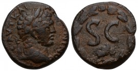 SELEUCIS & PIERIA. Antioch. Caracalla (198-217). 
AE As. Obv: AVT KAI ANTωNЄINOC. Laureate head right. Rev: Large S C; below, eagle standing slightly...