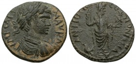 PISIDIA. Antiochia. Caracalla (198-217). 
Ae. Obv: IMP CAES M AVR AN. Laureate, draped and cuirassed bust
right. Rev: ANTIOCH COLONIAE CA. Men stand...