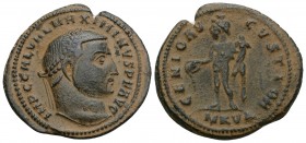 Maximinus Daia 305 / 310-313
Follis 311/313, Cyzicus, Obv: IMP C GAL VAL MAXIMINVS PF AVG laureate head of right,/ Genius stands with cornucopia and ...