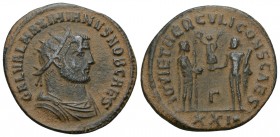 Galerius Maximianus Caesar, 293-305 
Antoninianus Antioch circa 295, Radiate, draped and cuirassed bust r. Rev. Jupiter standing r., holding scepter ...