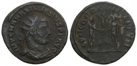 Maximianus Herculius AD 286-305. Struck AD 295-299. 
Cyzicus, Radiatus Æ, IMP C M A MAXIMIANVS P F AVG, radiate, draped, and cuirassed bust right / C...