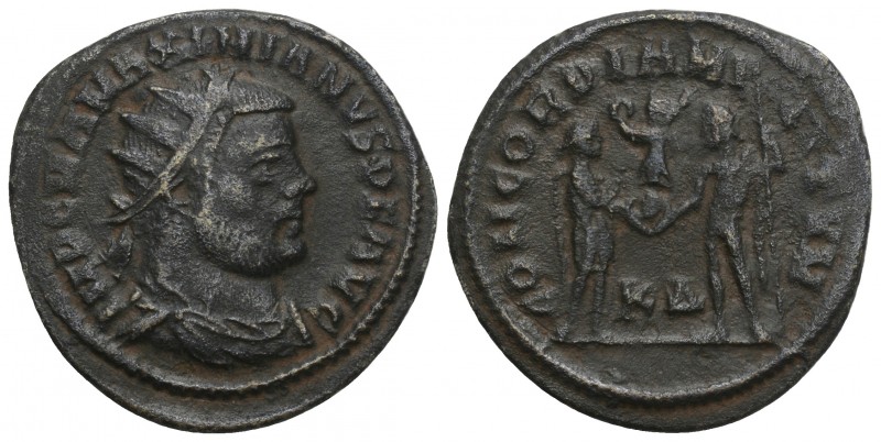 Maximianus Herculius AD 286-305. Struck circa AD 295-299. 
Cyzicus, Follis Æ, I...