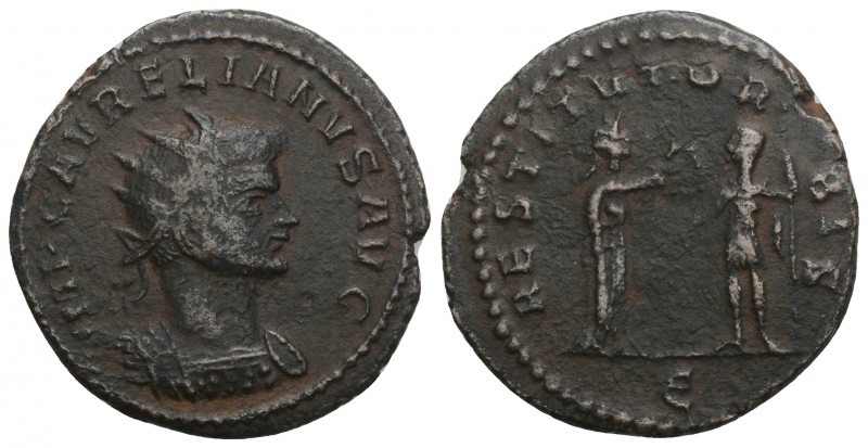 Antioch, 272-273 AD. 
Æ antoninianus, IMP C AURELIANUS AUG radiate, cuirassed b...