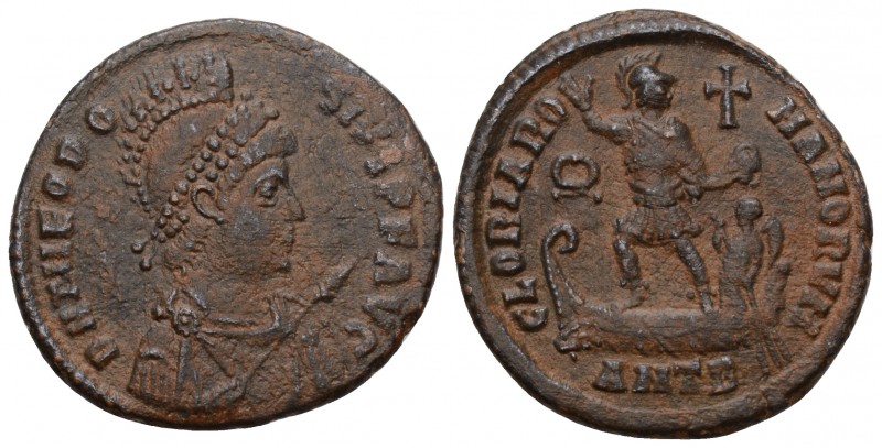 Theodosius I Æ Centenionalis. Antioch, AD 379-383. 
DN THEODOSIVS P F AVG, pear...