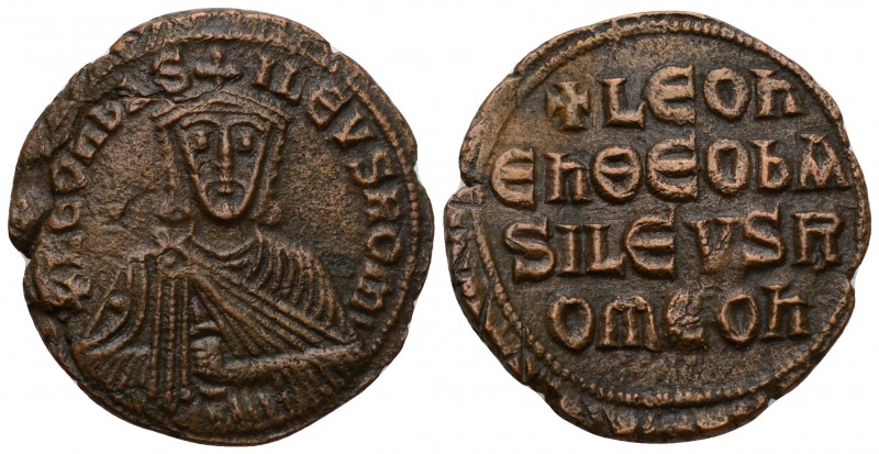 Leo VI the Wise. AD 886-912. 
Constantinople, Follis Æ
Obv: + LEON bASILEVS RO...