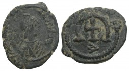 JUSTINIANUS I, 527-565
Mint of Cyzicus Ae-Pentanummium 561-565. The rev. with cross and letter Δ seems unrecorded.
About extremely fine. Condition V...