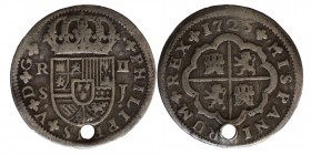 Spain, Felipe V, AR 2 Reales, Sevilla
Obverse: + PHILIPPUS + V + D + G +, Crowned coat-of-arms
Reverse: + HISPANIARUM + REX +, coat-of-arms within p...