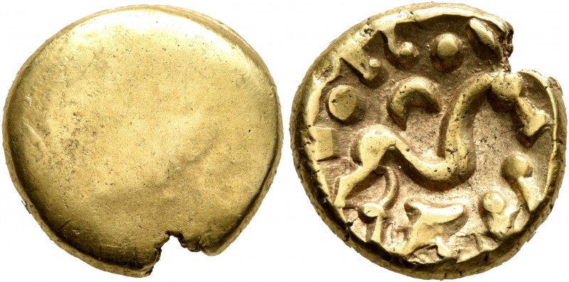 CELTIC, Northeast Gaul. Ambiani. Circa 60-30 BC. Stater (Gold, 15 mm, 5.77 g), '...