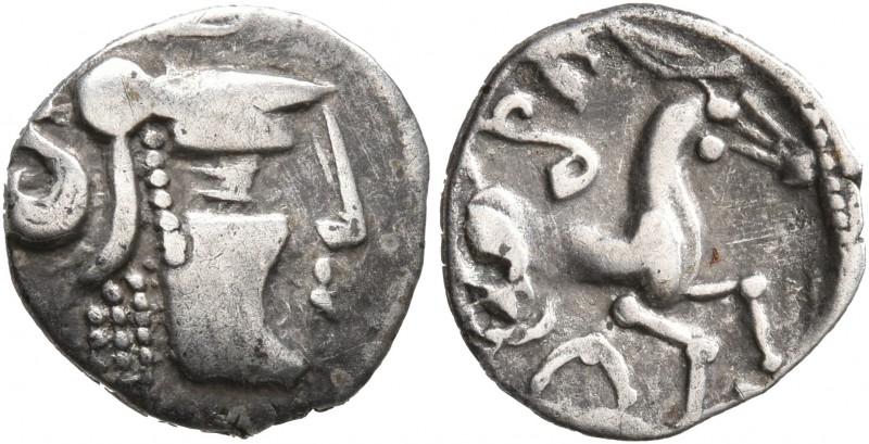 CELTIC, Northwest Gaul. Aulerci Cenomani. Circa 80-50 BC. 'Obol' (Silver, 13 mm,...