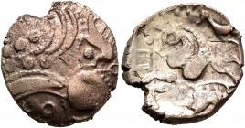 CELTIC, Northwest Gaul. Aulerci Eburovices. Late 2nd to first half of 1st century BC. Stater (Electrum, 17 mm, 3.00 g, 9 h), 'au sanglier' type. Celti...