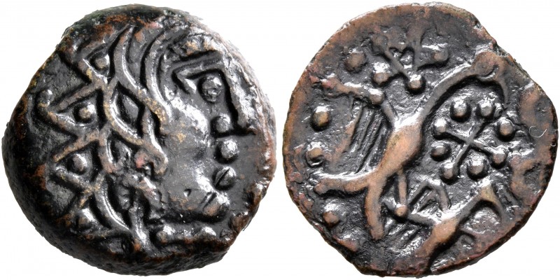CELTIC, Northwest Gaul. Carnutes. Circa 50-30 BC. AE (Bronze, 16 mm, 3.57 g). Ce...