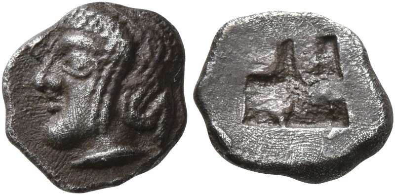 GAUL. Massalia. Circa 470-460 BC. Obol (Silver, 10 mm, 0.94 g), Phokaic standard...