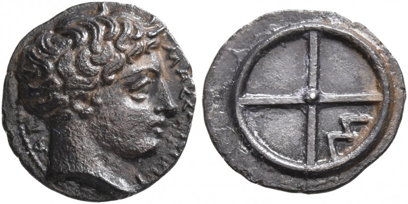 GAUL. Massalia. Circa 410-380 BC. Obol (Silver, 10 mm, 0.71 g). MAΣΣAΛIΩ-TAN Hor...