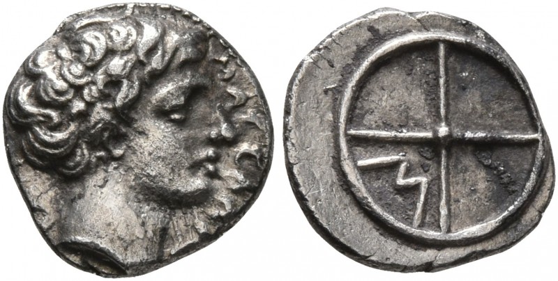 GAUL. Massalia. Circa 410-380 BC. Obol (Silver, 10 mm, 0.60 g). MAΣΣAΛIΩT-AN Hor...