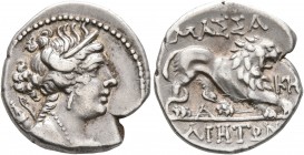 GAUL. Massalia. Circa 150-125 B. Drachm (Silver, 16 mm, 2.73 g, 5 h). Laureate head of Artemis to right, wearing pendant earring and pearl necklace an...