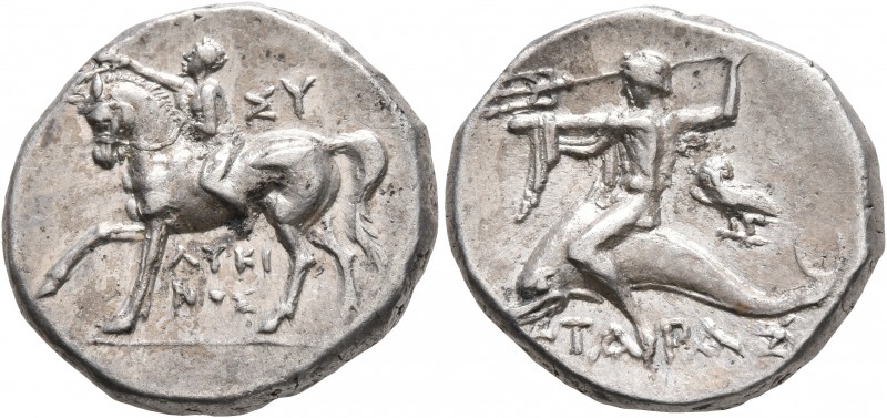 CALABRIA. Tarentum. Circa 272-240 BC. Didrachm or Nomos (Silver, 19 mm, 6.35 g, ...