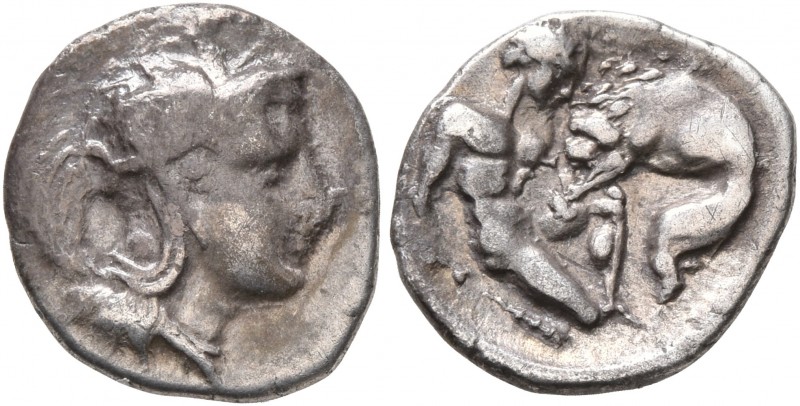 LUCANIA. Herakleia. Circa 432-420 BC. Diobol (Silver, 12 mm, 1.25 g, 5 h). Head ...
