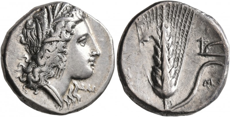 LUCANIA. Metapontion. Circa 330-290 BC. Didrachm or Nomos (Silver, 21 mm, 7.89 g...