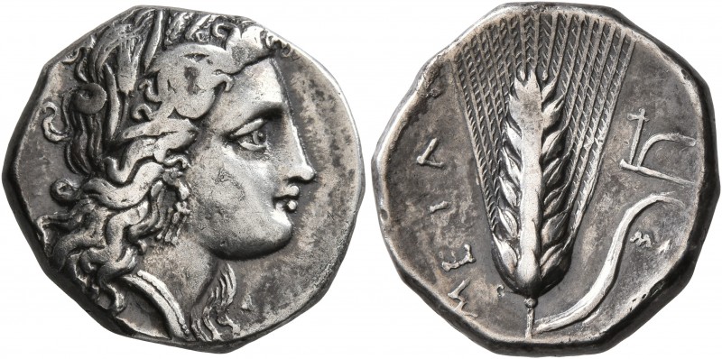 LUCANIA. Metapontion. Circa 330-290 BC. Didrachm or Nomos (Silver, 20 mm, 6.75 g...