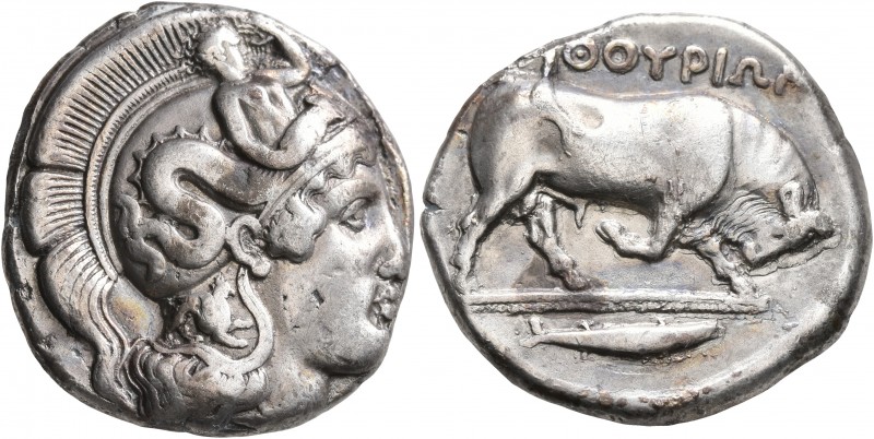 LUCANIA. Thourioi. Circa 410-400 BC. Distater (Silver, 26 mm, 15.78 g, 4 h). Hea...