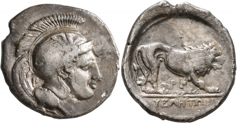 LUCANIA. Velia. Circa 340-334 BC. Didrachm or Nomos (Silver, 24 mm, 7.42 g, 3 h)...