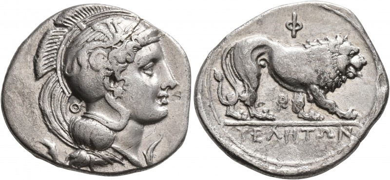 LUCANIA. Velia. Circa 340-334 BC. Didrachm or Nomos (Silver, 28 mm, 7.16 g, 7 h)...