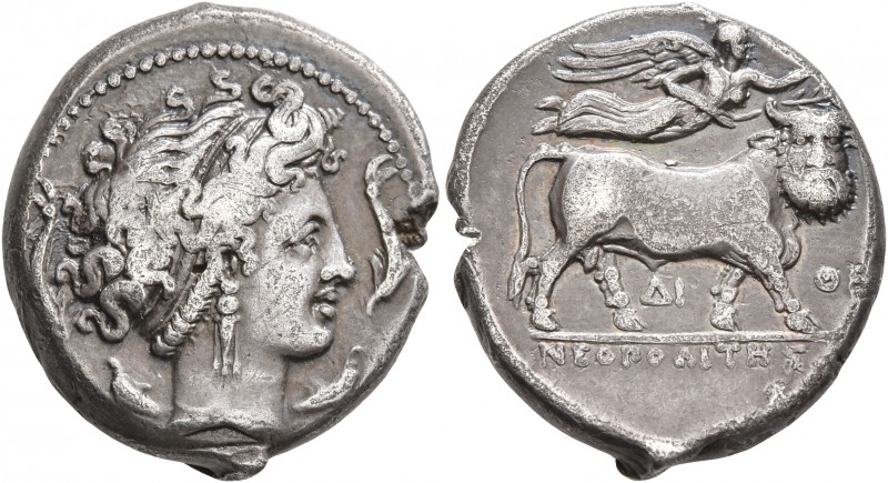 CAMPANIA. Neapolis. Circa 300 BC. Didrachm or Nomos (Silver, 20 mm, 7.23 g, 12 h...