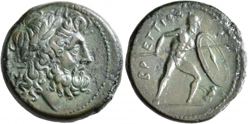 BRUTTIUM. The Brettii. Circa 211-208 BC. Drachm (Bronze, 21 mm, 7.82 g, 4 h). La...