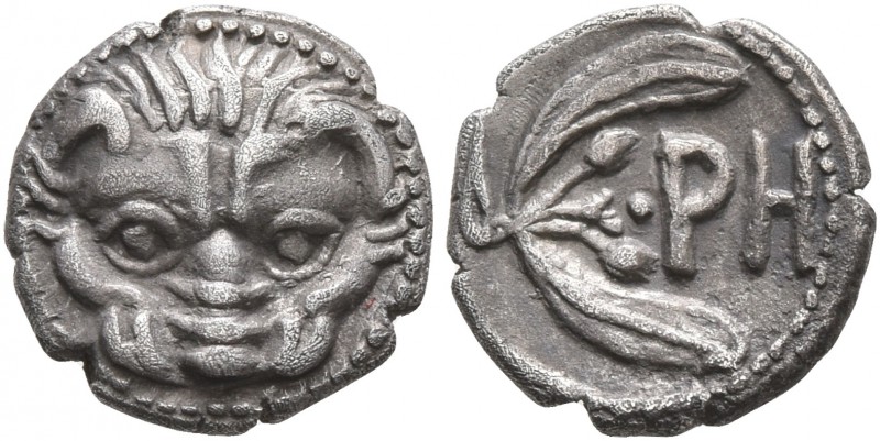 BRUTTIUM. Rhegion. Circa 415/0-387 BC. Litra (Silver, 10 mm, 0.76 g, 10 h). Faci...