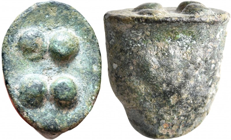 SICILY. Akragas. Circa 450-440 BC. Cast Trias or Tetronkion (Bronze, 18 mm, 14.7...