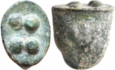 SICILY. Akragas. Circa 450-440 BC. Cast Trias or Tetronkion (Bronze, 18 mm, 14.72 g). AK Eagle standing left. Rev. Crab. Four pellets (mark of value) ...