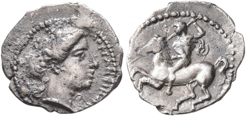 SICILY. Morgantina. Circa 339/8-317 BC. Litra (Silver, 12 mm, 0.71 g, 1 h). MOPΓ...