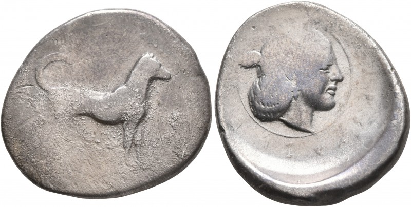 SICILY. Segesta. Circa 455/50-445/40 BC. Didrachm (Silver, 25 mm, 7.90 g, 5 h). ...