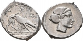 SICILY. Segesta. Circa 412/0-400 BC. Didrachm (Silver, 25 mm, 8.26 g, 12 h). ΣELEΣTA &#67846;IB The river-god Krimisos, in the form of a hunting dog, ...