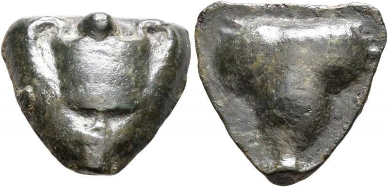 SICILY. Selinos. Circa 450-440 BC. Cast Onkia (Bronze, 16 mm, 4.15 g, 12 h). Kan...