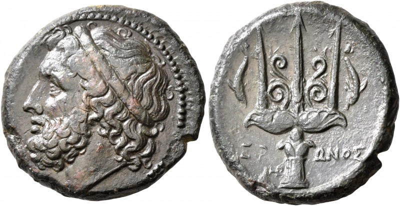 SICILY. Syracuse. Hieron II, 275-215 BC. AE (Bronze, 23 mm, 9.18 g, 4 h). Diadem...