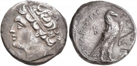 SICILY. Syracuse. Gelon, son of Hieron II, 275-215 BC. 4 Litrai or Drachm (Silver, 16 mm, 3.32 g, 11 h), circa 218-215 BC. Diademed head of Gelon to l...