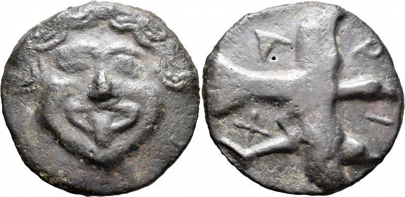 SKYTHIA. Olbia. Circa 437-410 BC. Cast unit (Bronze, 67 mm, 112.58 g, 1 h). Faci...