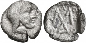 KINGS OF THRACE. Odrysian. Saratokos, circa 407-369 BC. Obol (Silver, 10 mm, 0.85 g, 3 h). Youthful male head to right. Rev. ΣA-PAT-OKO around ΣΔ mono...
